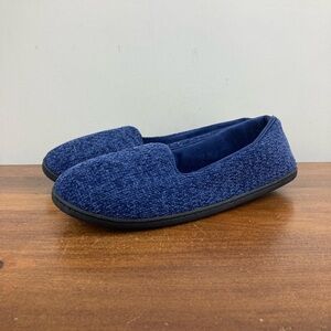 Dearfoams Rebecca Blue Chenille Loafer Slippers Women's Size XL Wide 11-12.